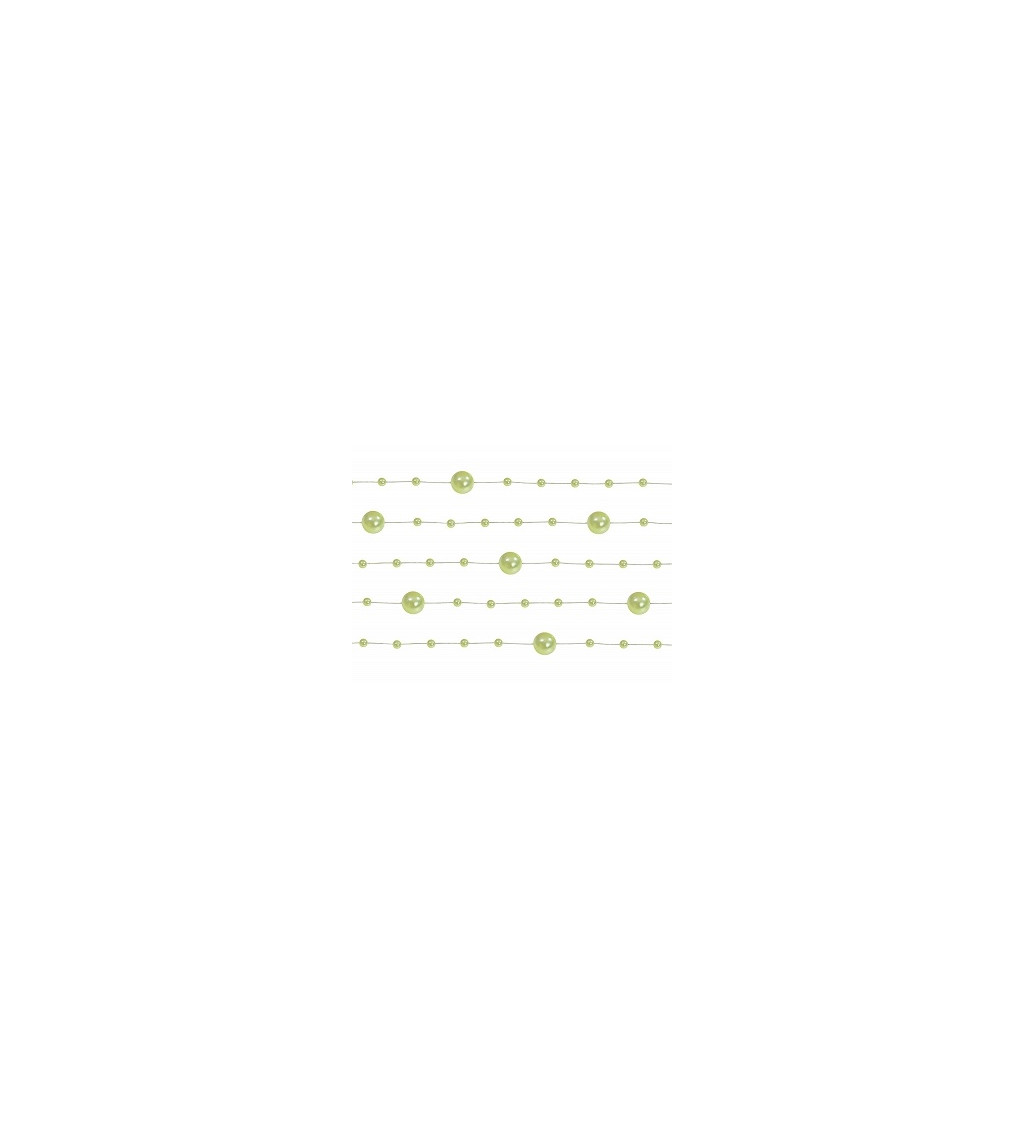 Dekorace - světle zelený perličkový řetěz