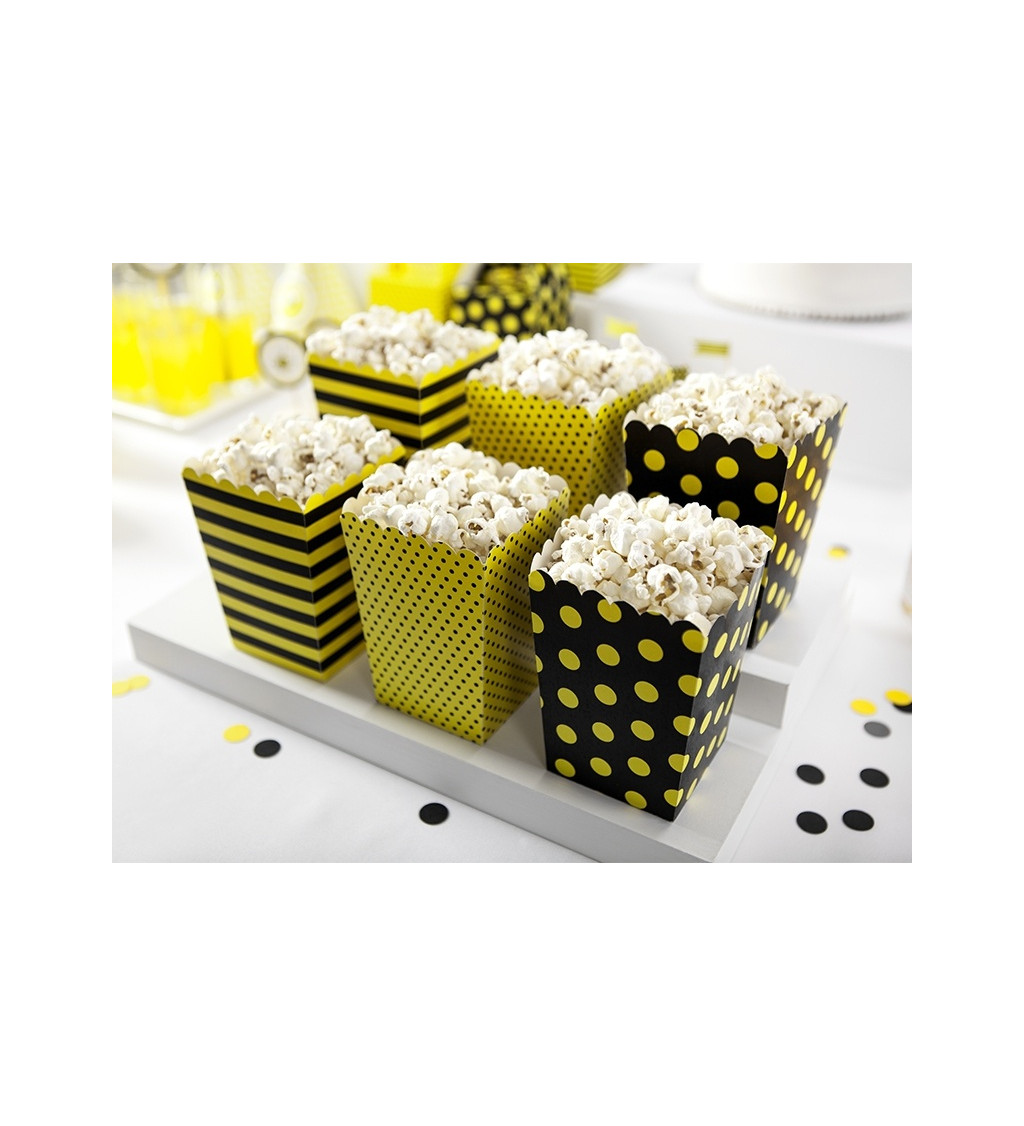 Krabičky na popcorn - barvy včelek