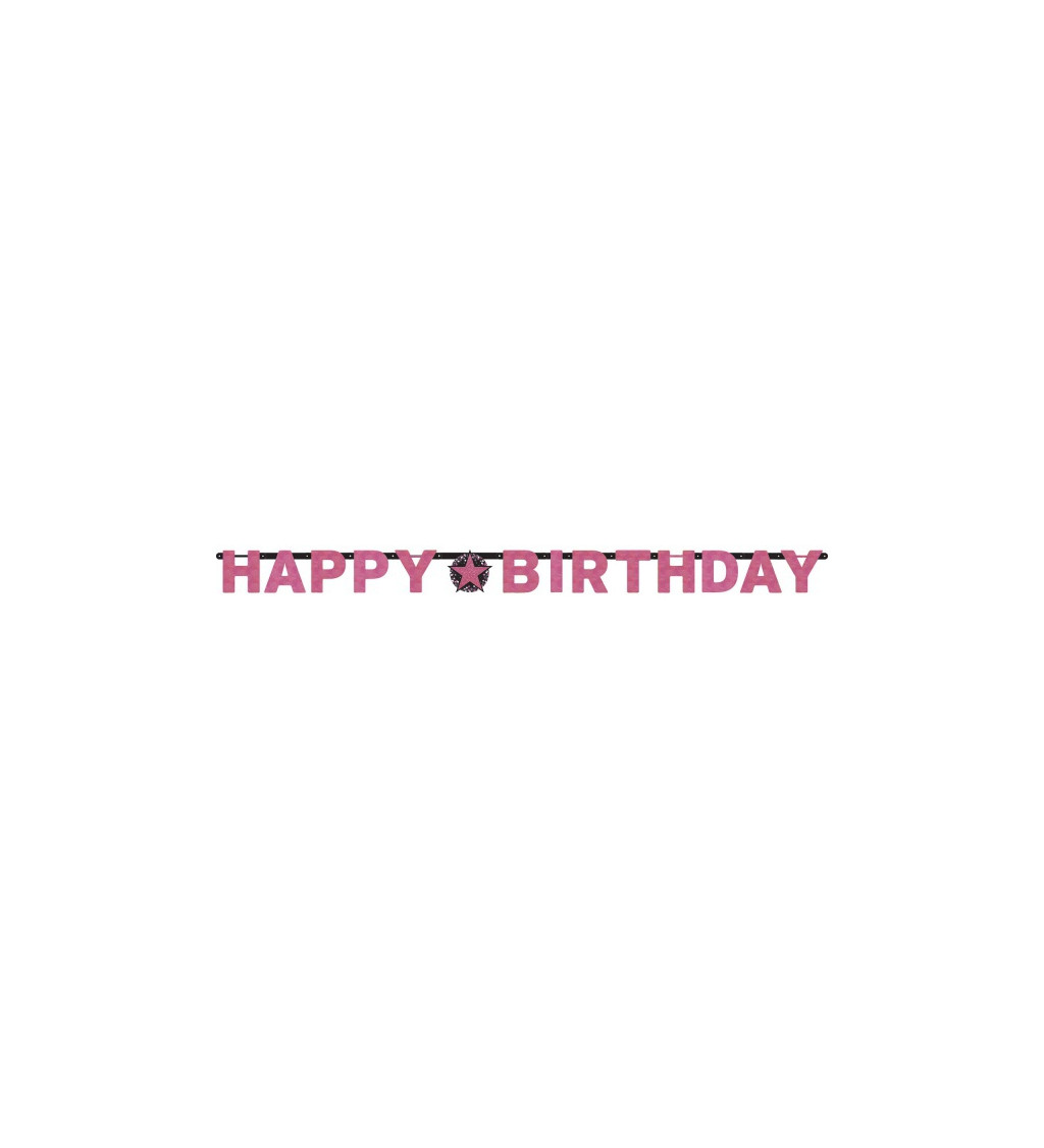 Růžový girlanda - narozeniny