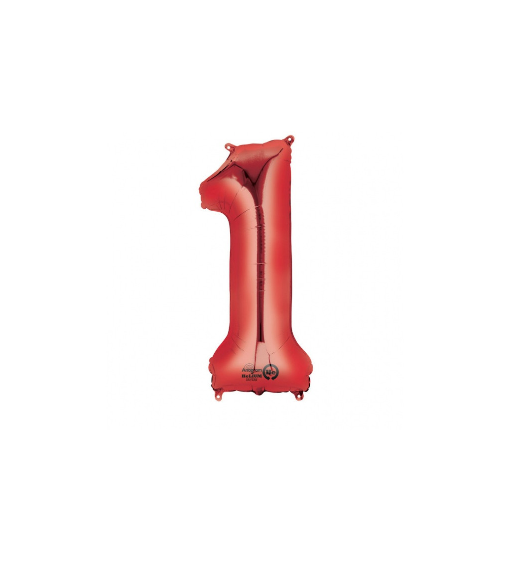 Červený balónek 1 - fóliové číslo