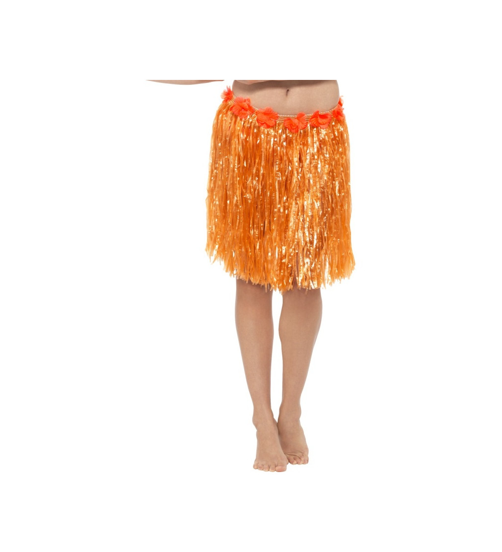 Neonově oranžová sukně - havajská