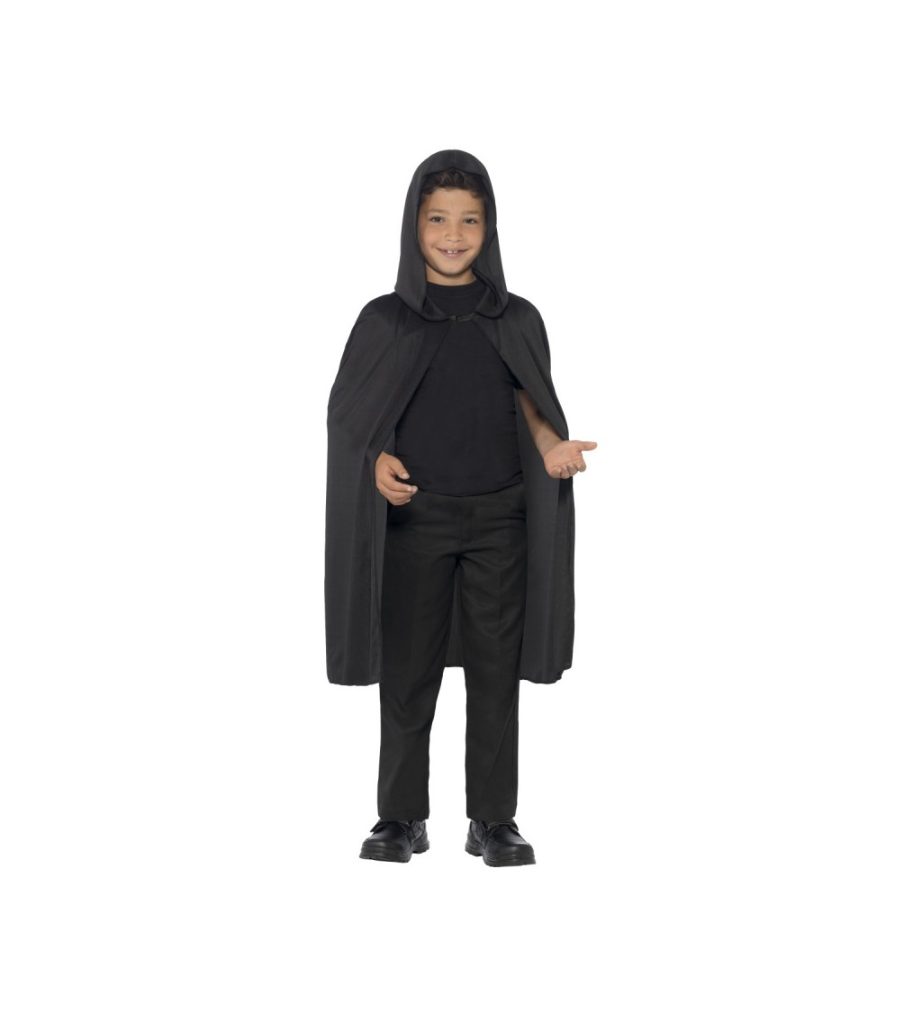 Černý plášť s kapucí - dětský