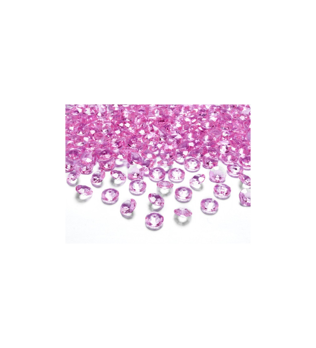 Diamanty v růžové barvě - konfety