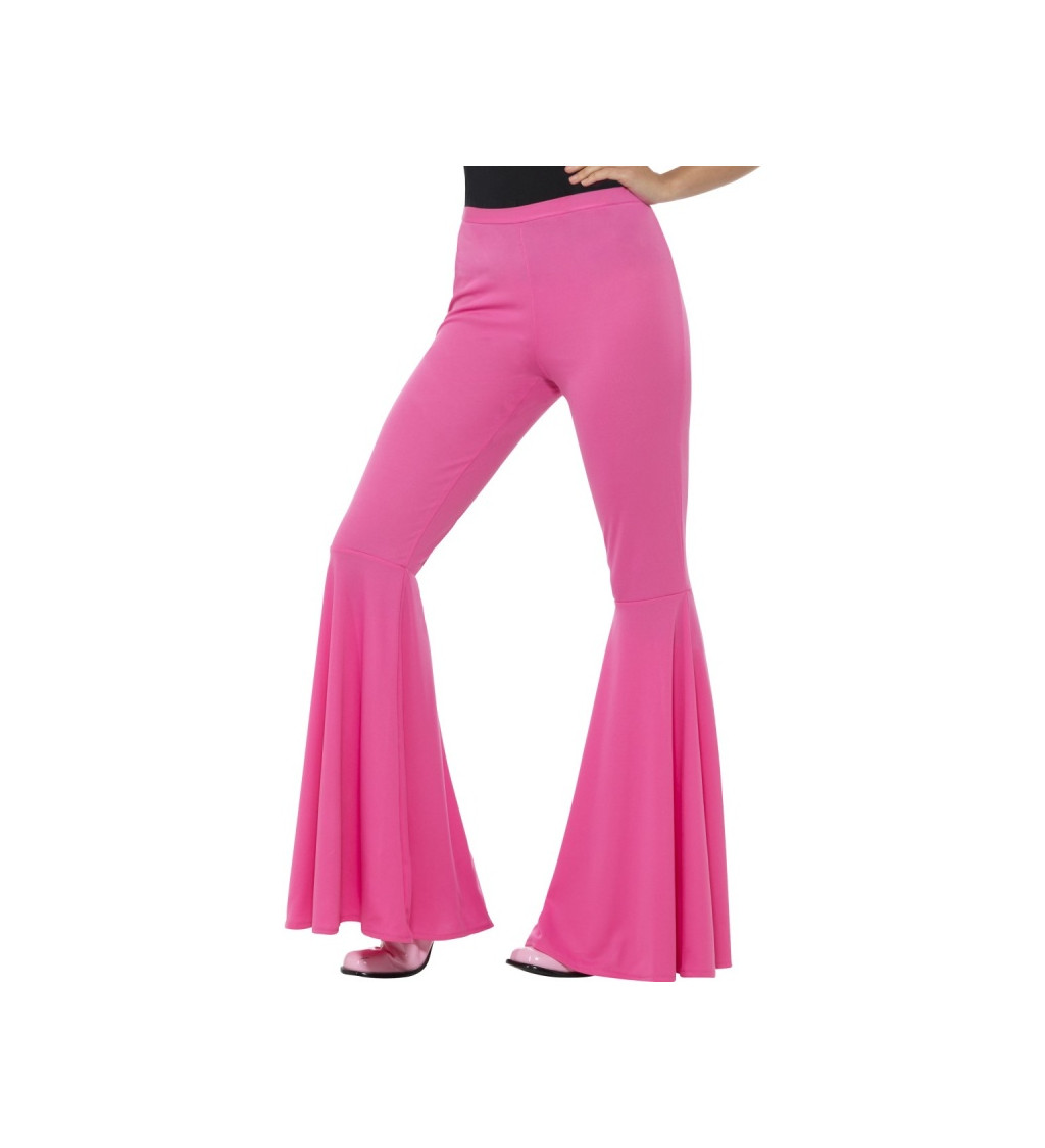 Růžové zvonové kalhoty - pro dámy