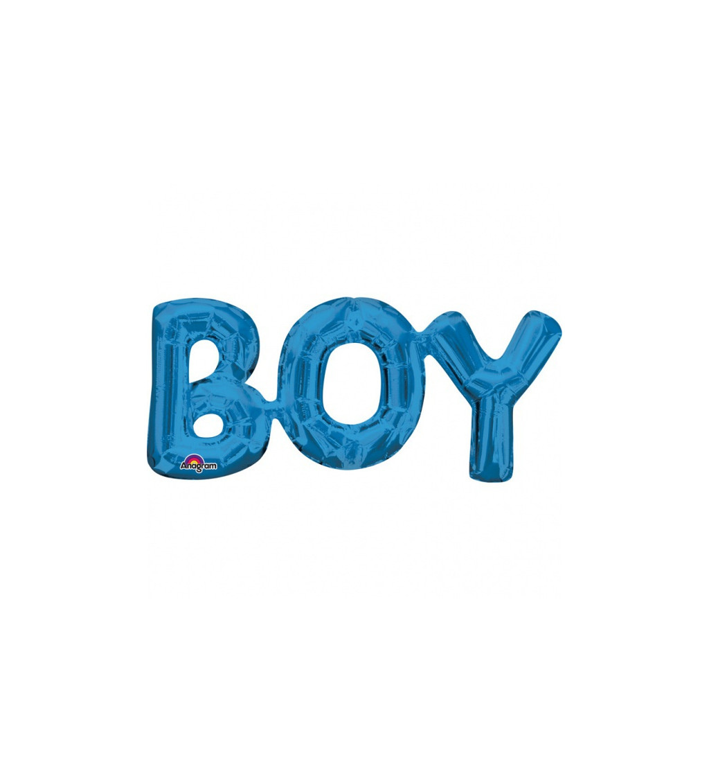Balónky Boy - modrý nápis