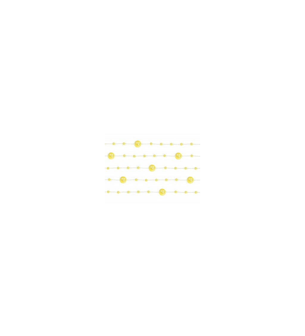 Dekorace - žlutý perličkový řetěz