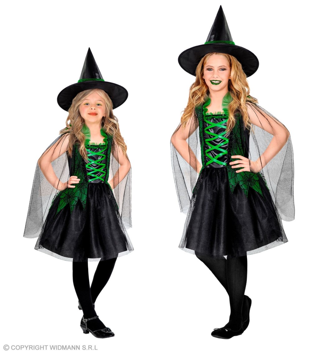 Zelený kostým Malá čarodějnice - pro děti