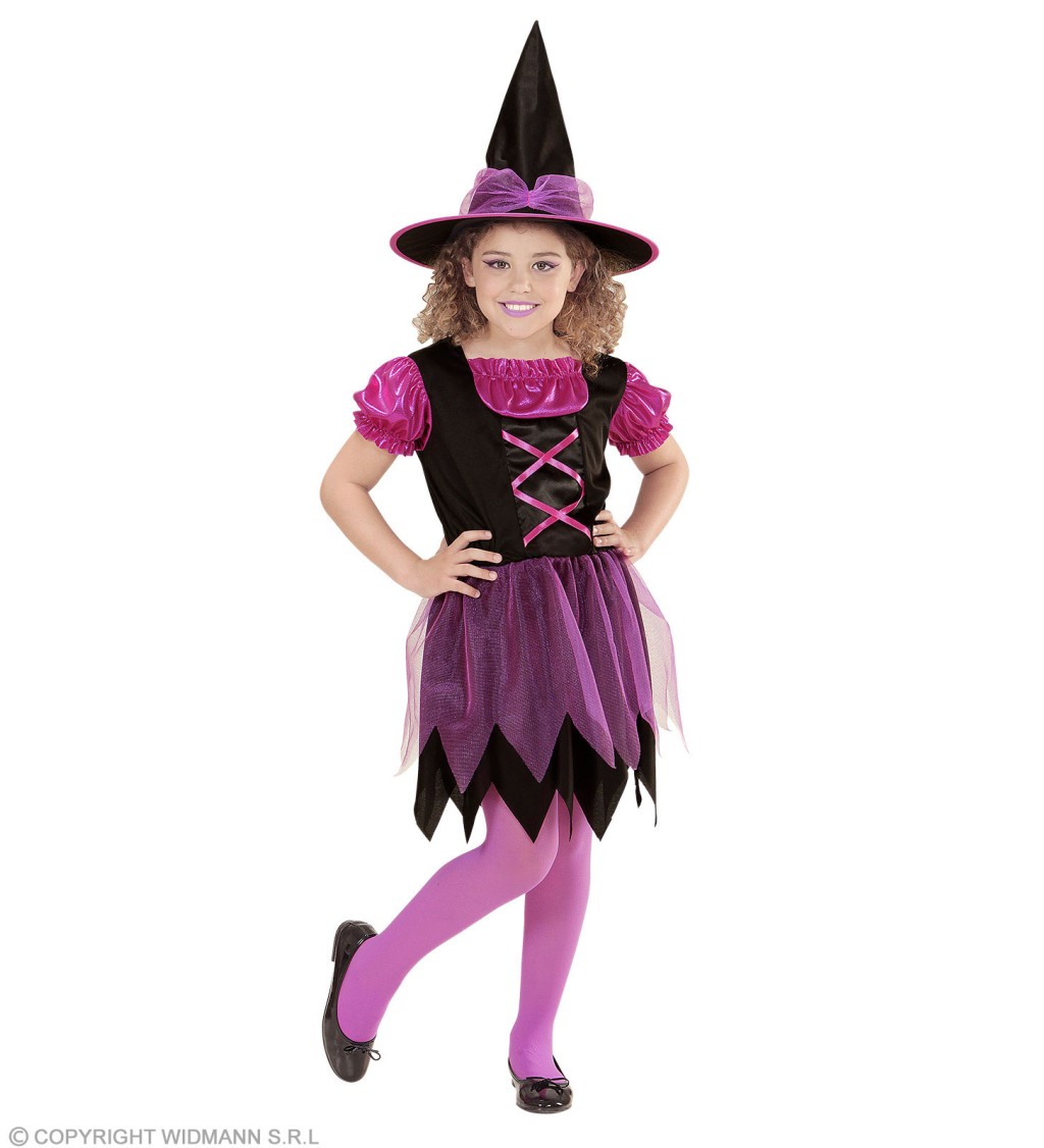 Růžový kostým Malé čarodějnice - pro děti