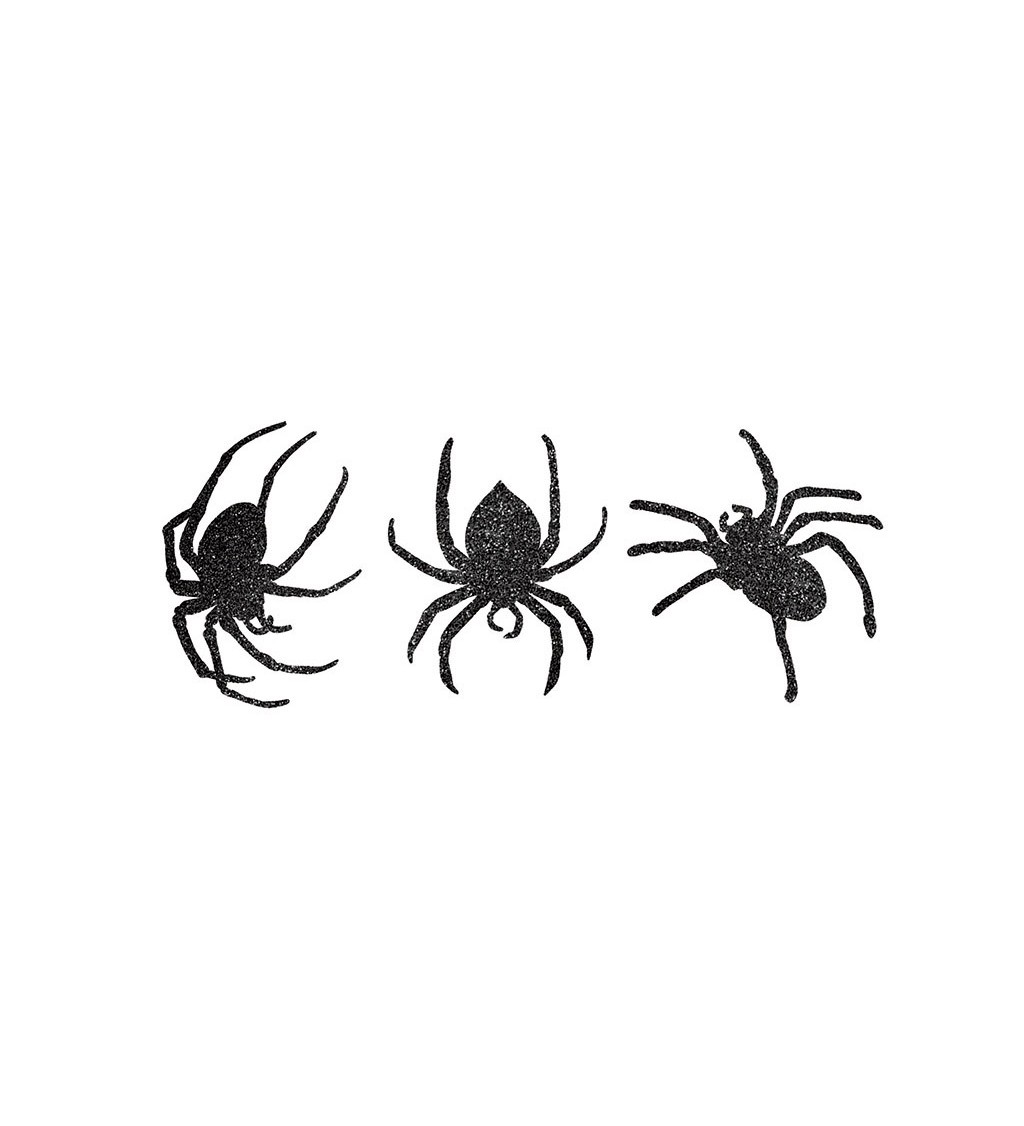 Dekorační pavouci - třpytivě černí