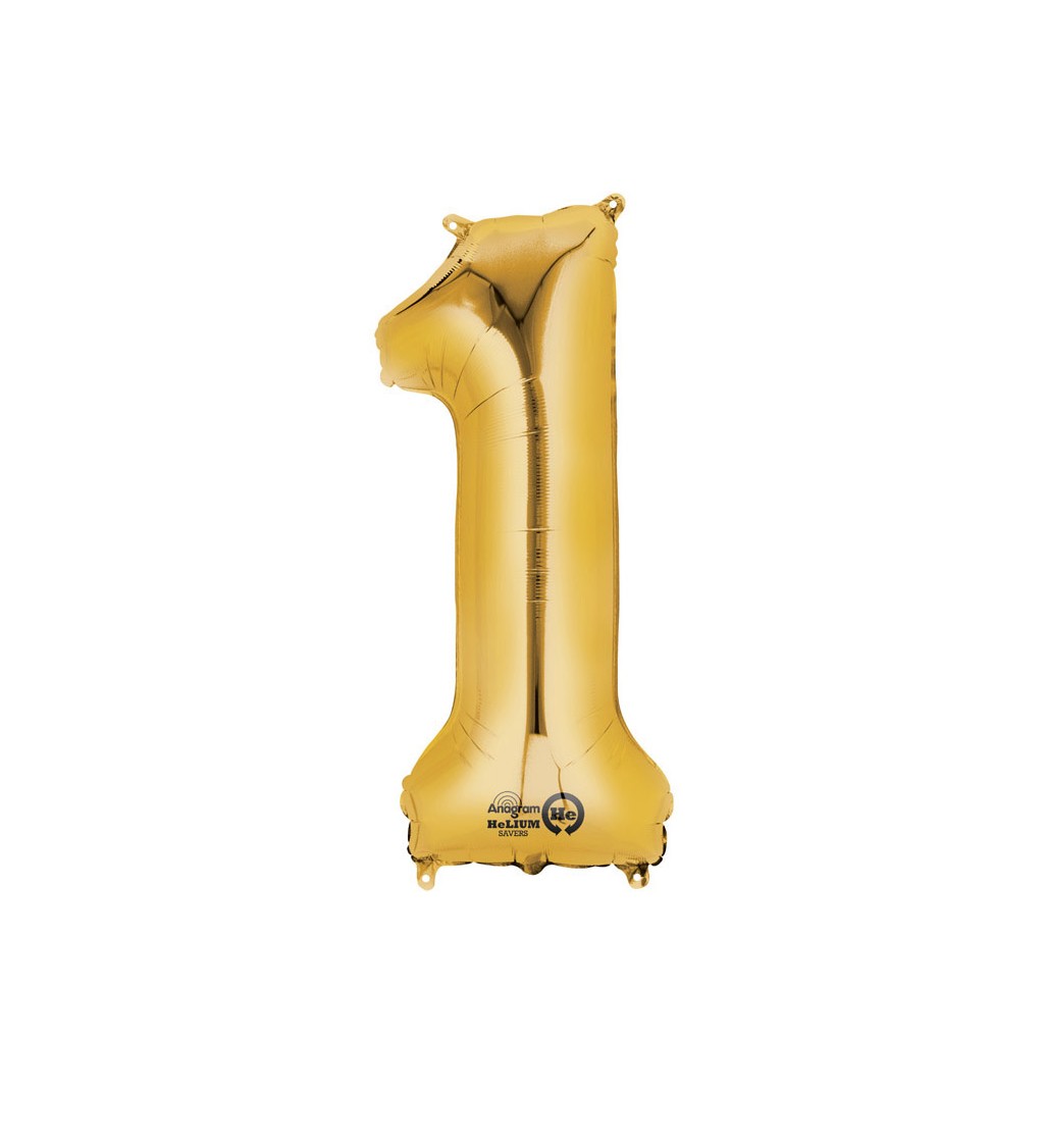 Zlatý balónek 1 - fóliové číslo