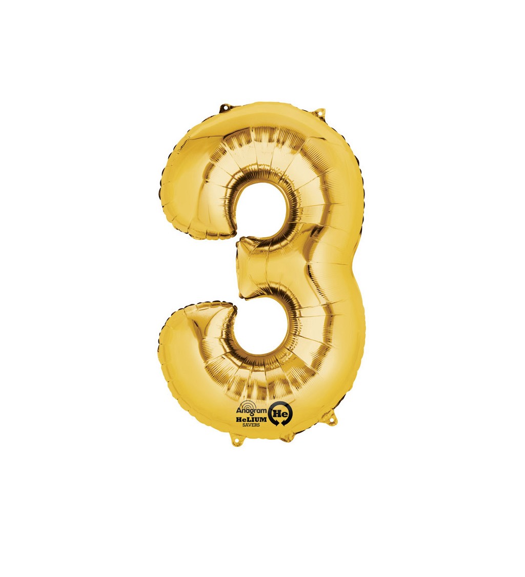 Zlatý balónek 3 - fóliové číslo