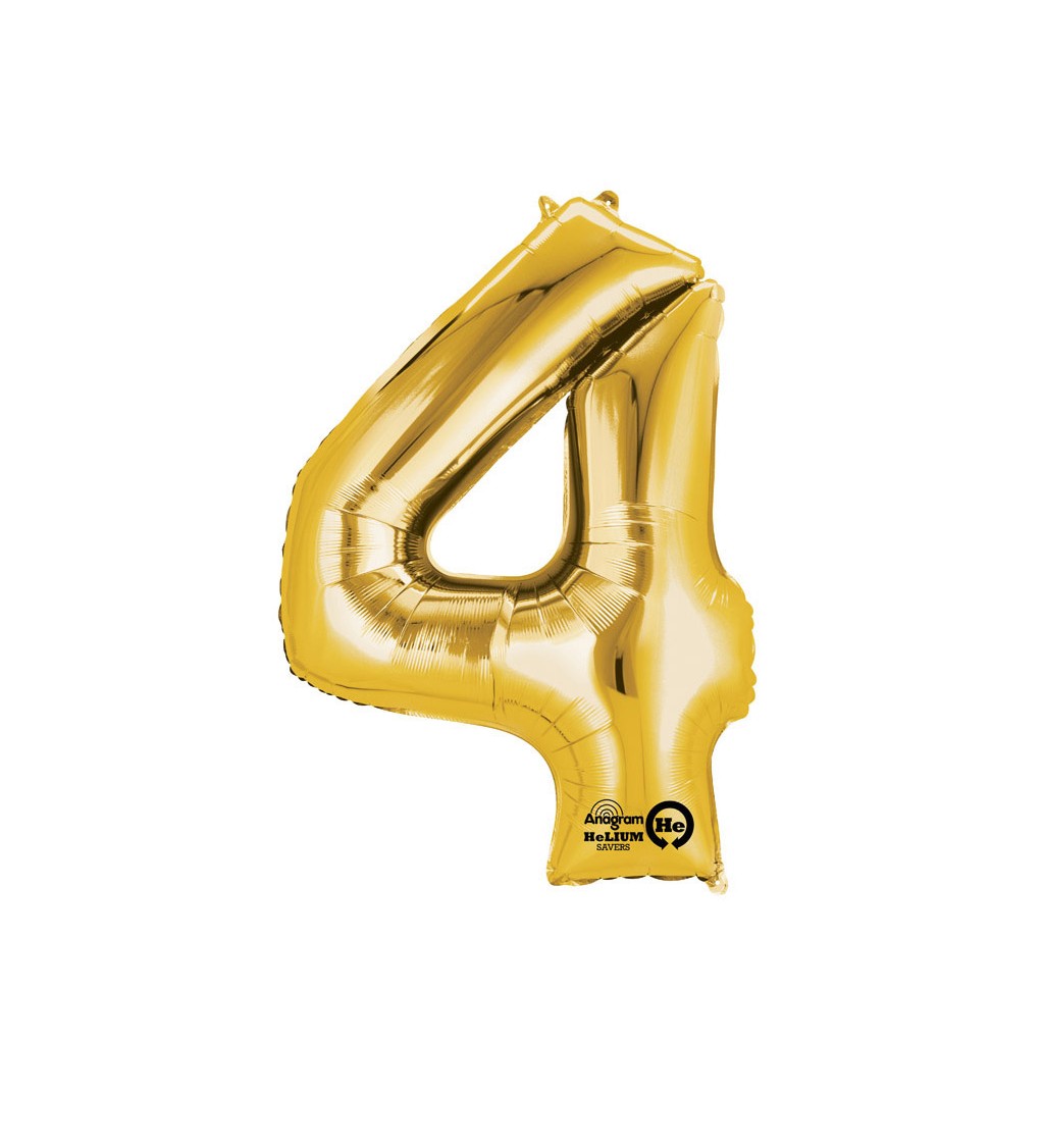 Zlatý balónek 4 - fóliové číslo