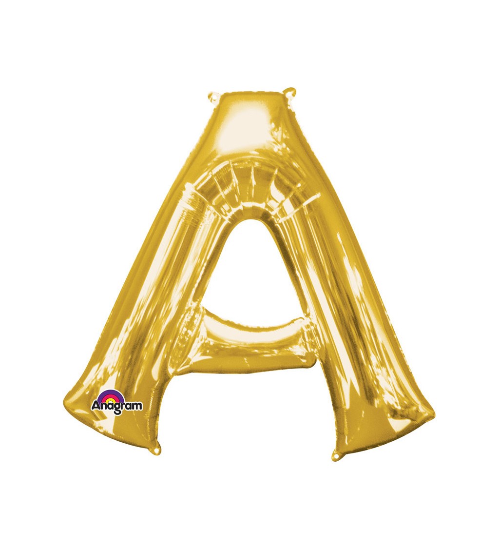 Zlaté nafukovací písmeno A - balónek