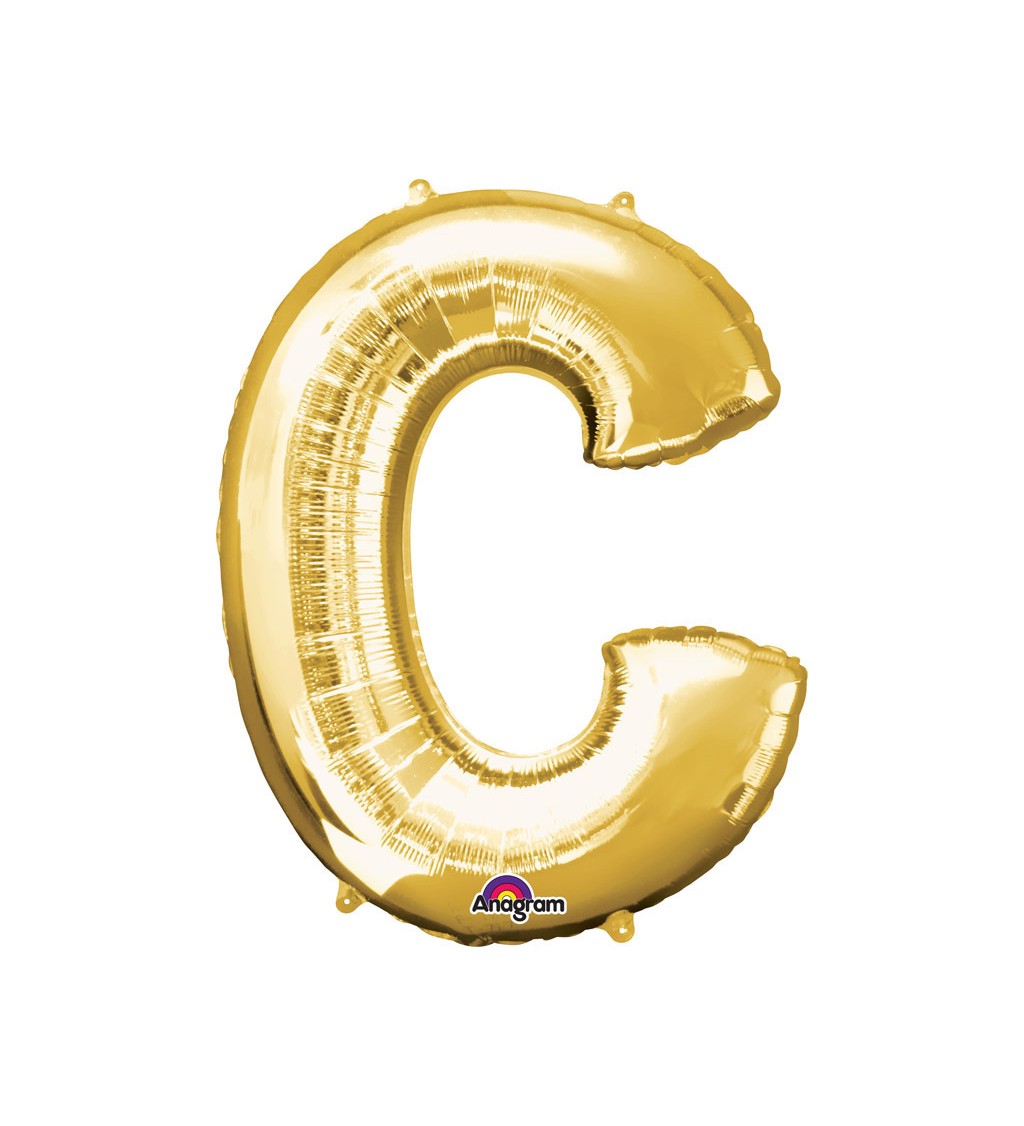 Zlaté nafukovací písmeno C - balónek