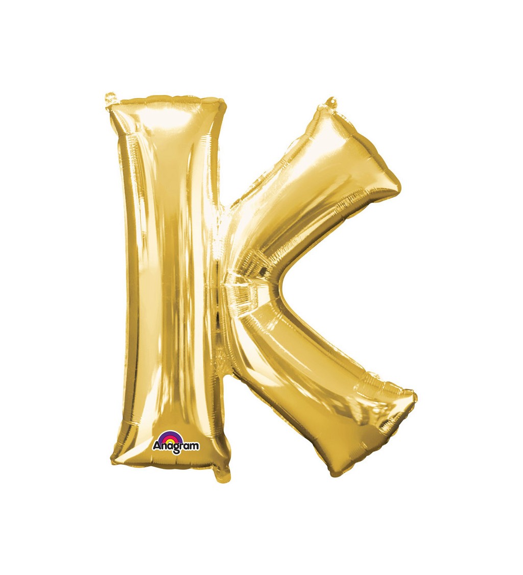 Zlaté nafukovací písmeno K - balónek