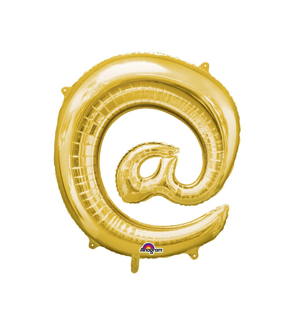 Zlatý fóliový balónek - znak @