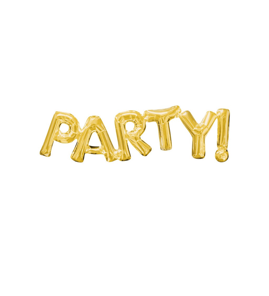 Zlatý balónek - nápis party