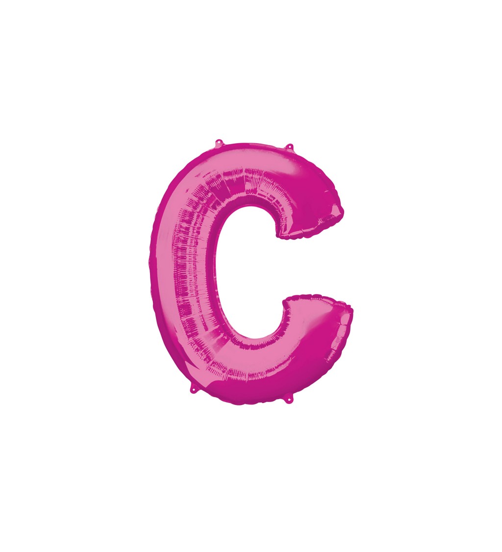 Růžové nafukovací písmeno C - balónek