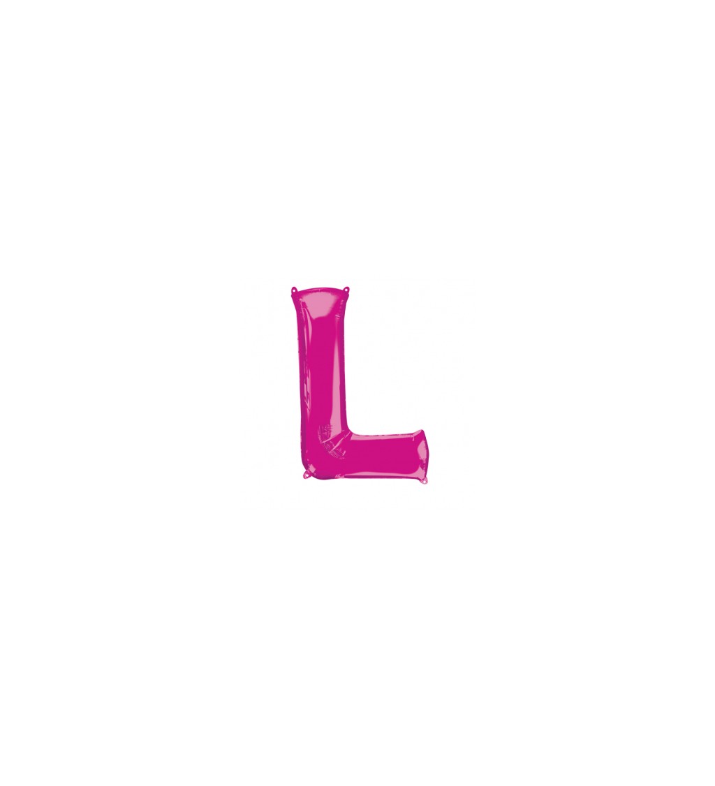 Růžové nafukovací písmeno L - balónek