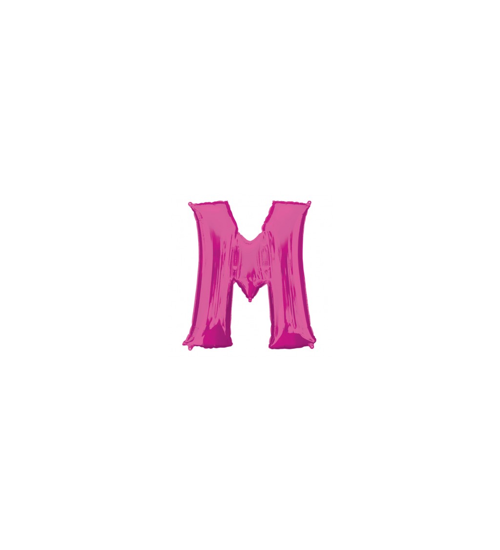 Růžové nafukovací písmeno M - balónek