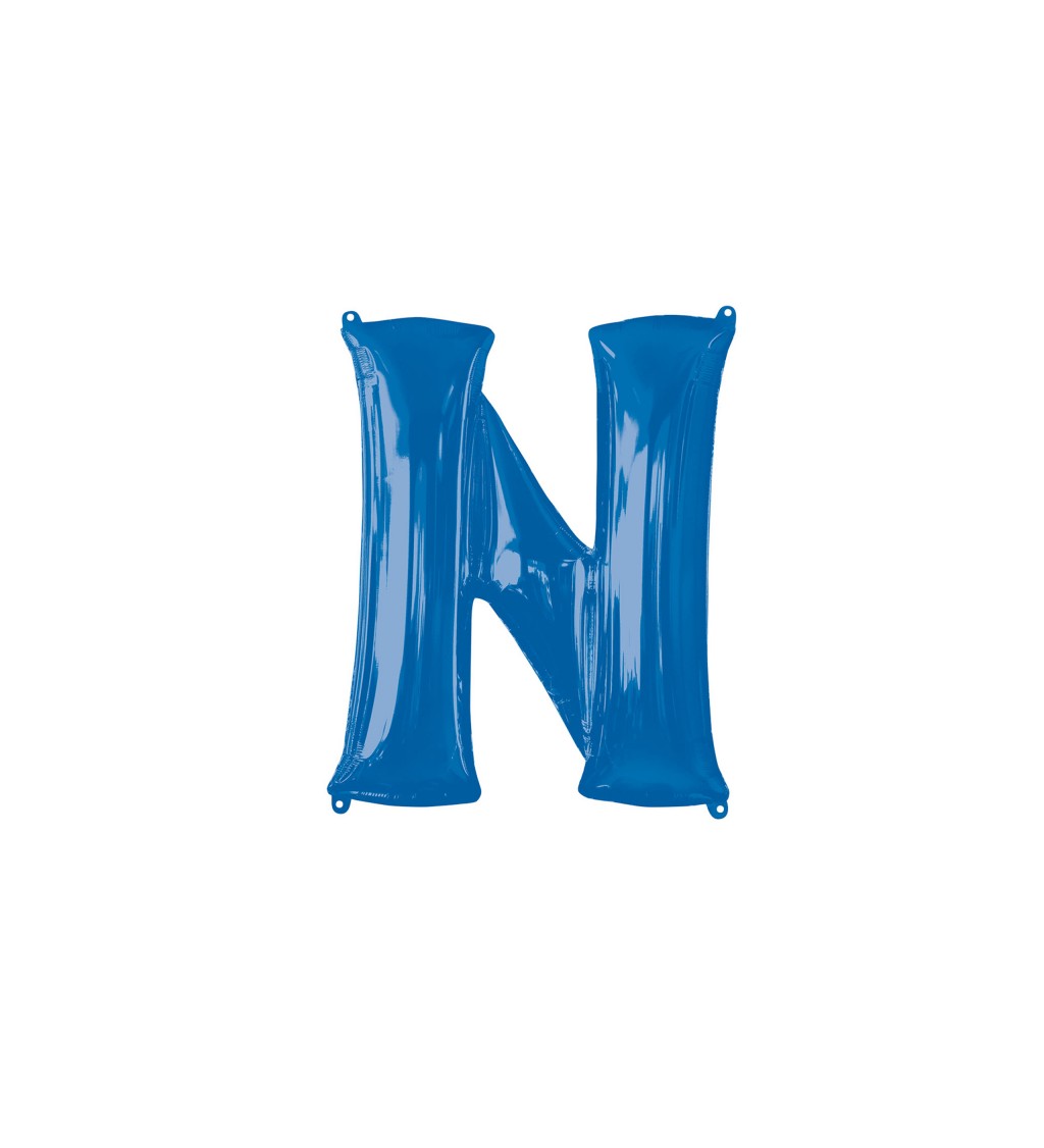 Modré nafukovací písmeno N - balónek