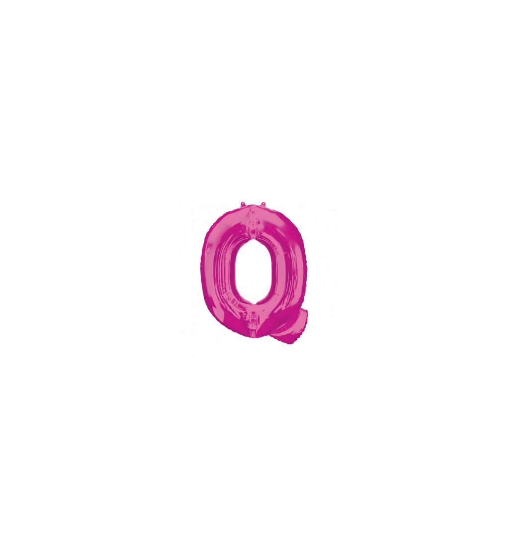 Růžové nafukovací písmeno Q - balónek