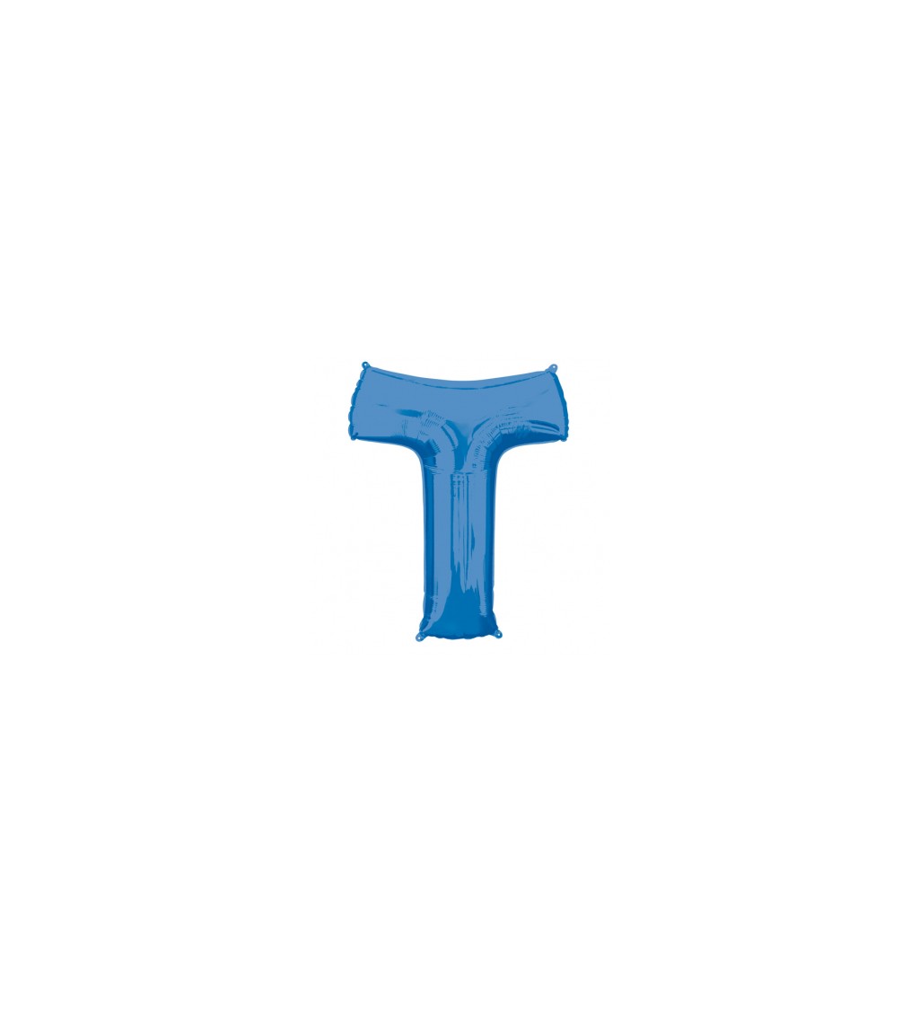 Modré nafukovací písmeno T - balónek