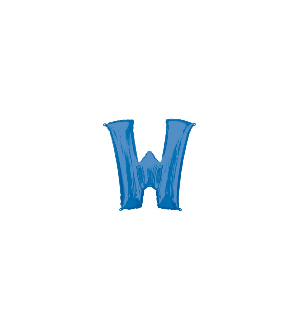 Modré nafukovací písmeno W - balónek