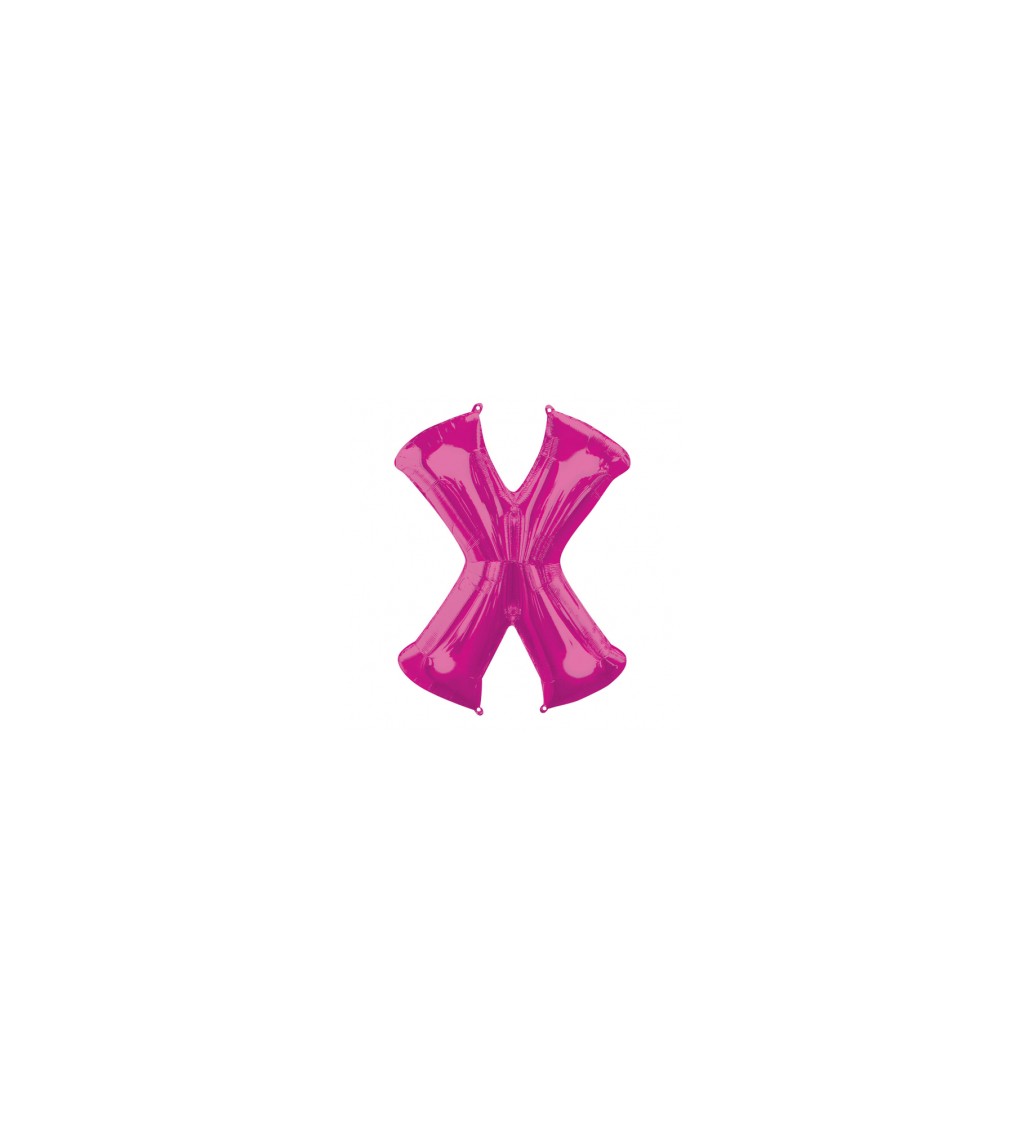 Růžové nafukovací písmeno X - balónek