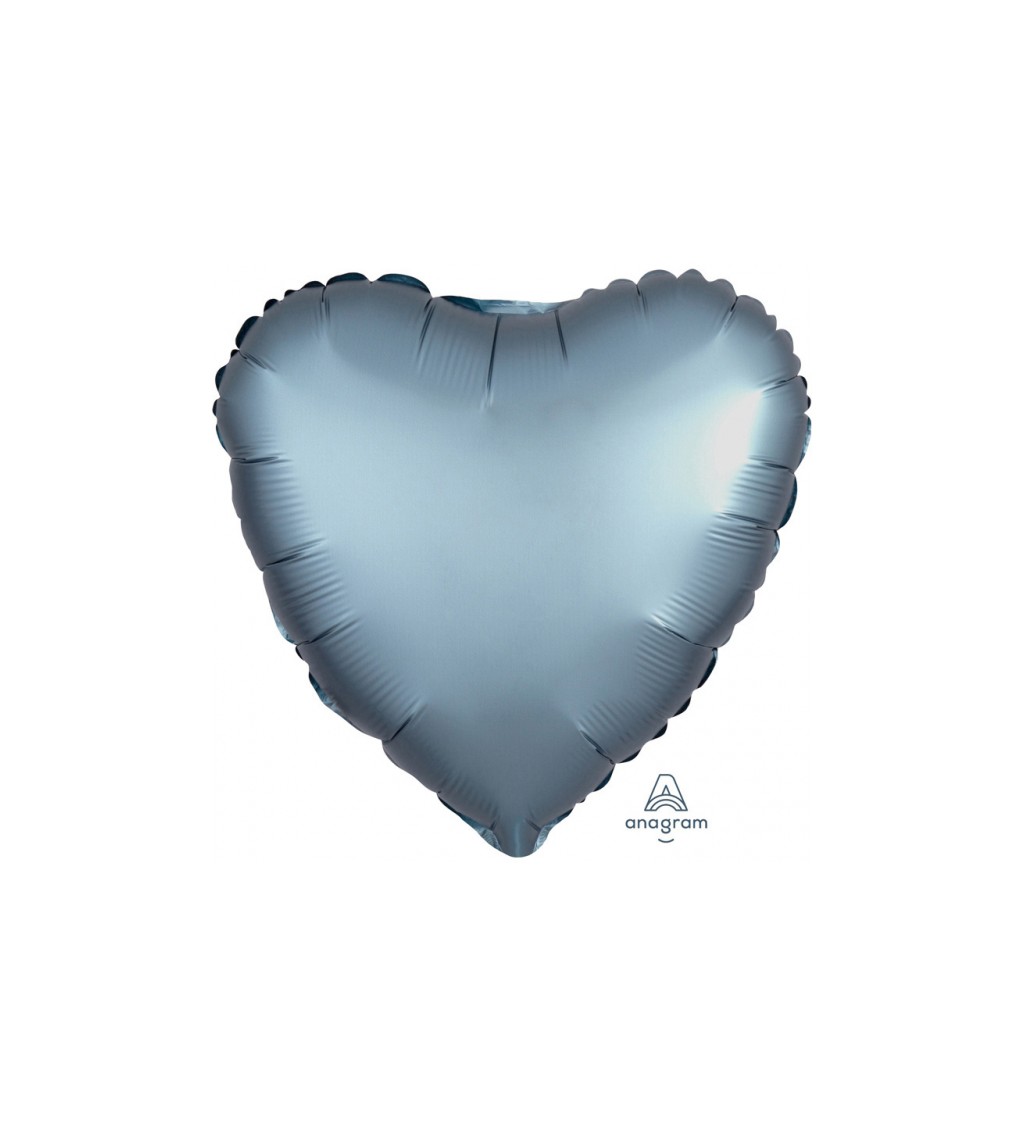 Modrošedý balónek - fóliové srdce