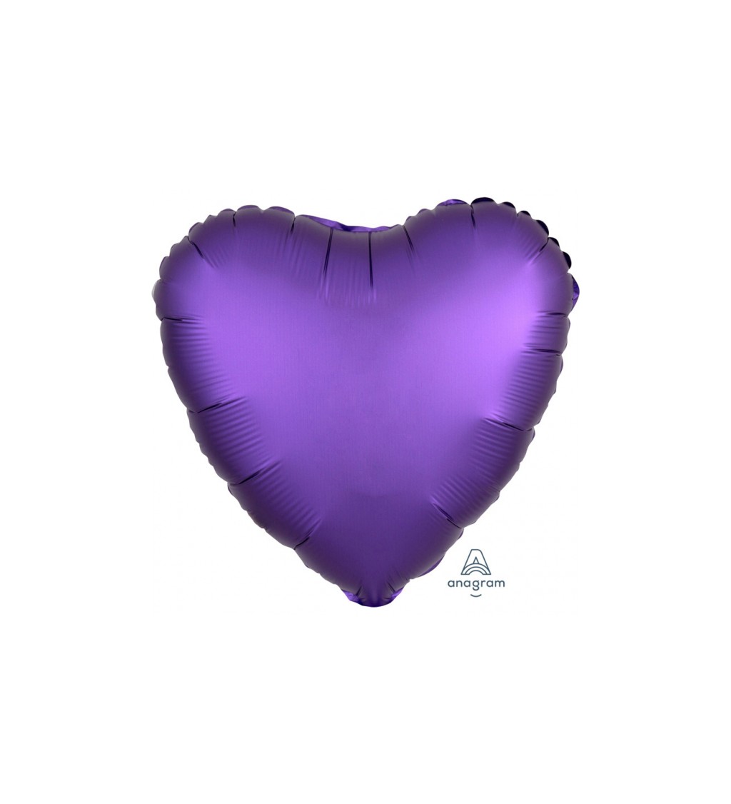 Fialový balónek - fóliové srdce