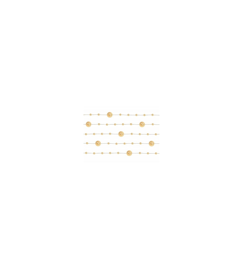 Dekorace - zlatý perličkový řetěz