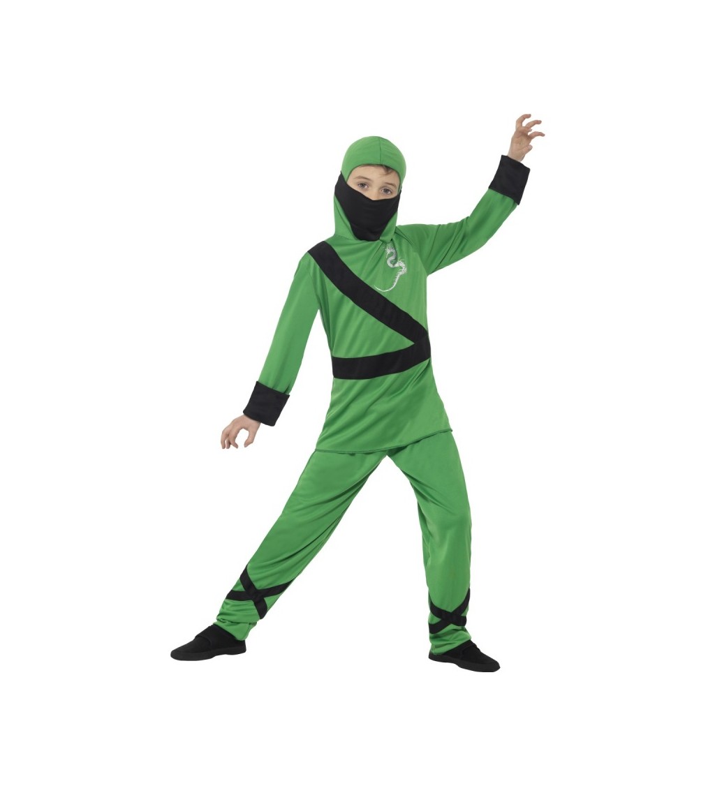 Dětský Ninja kostým - zelený