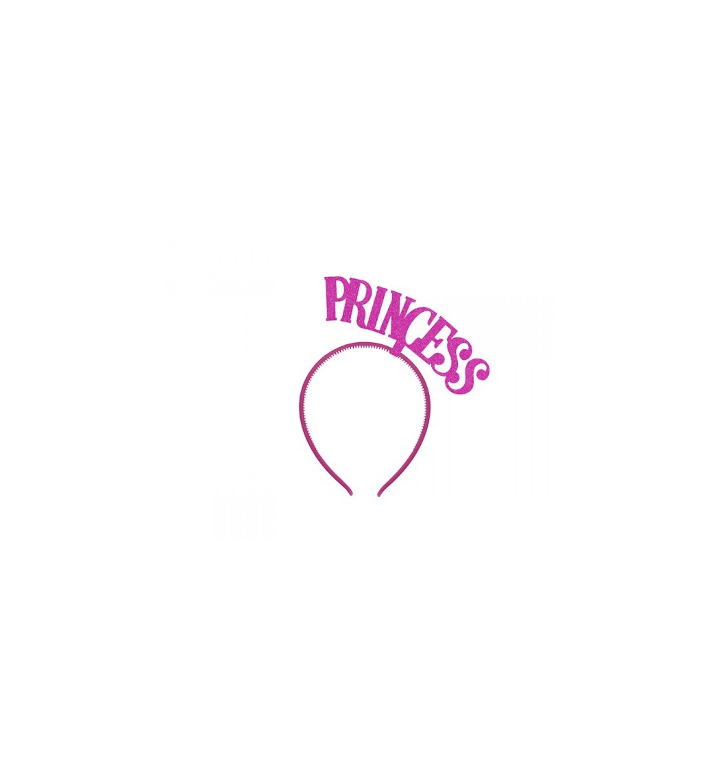 Růžová čelenka - nápis Princess