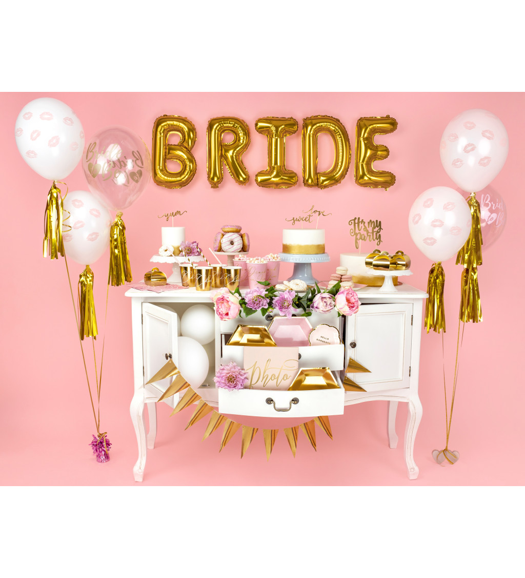 Balónky Bride to be - růžový nápis