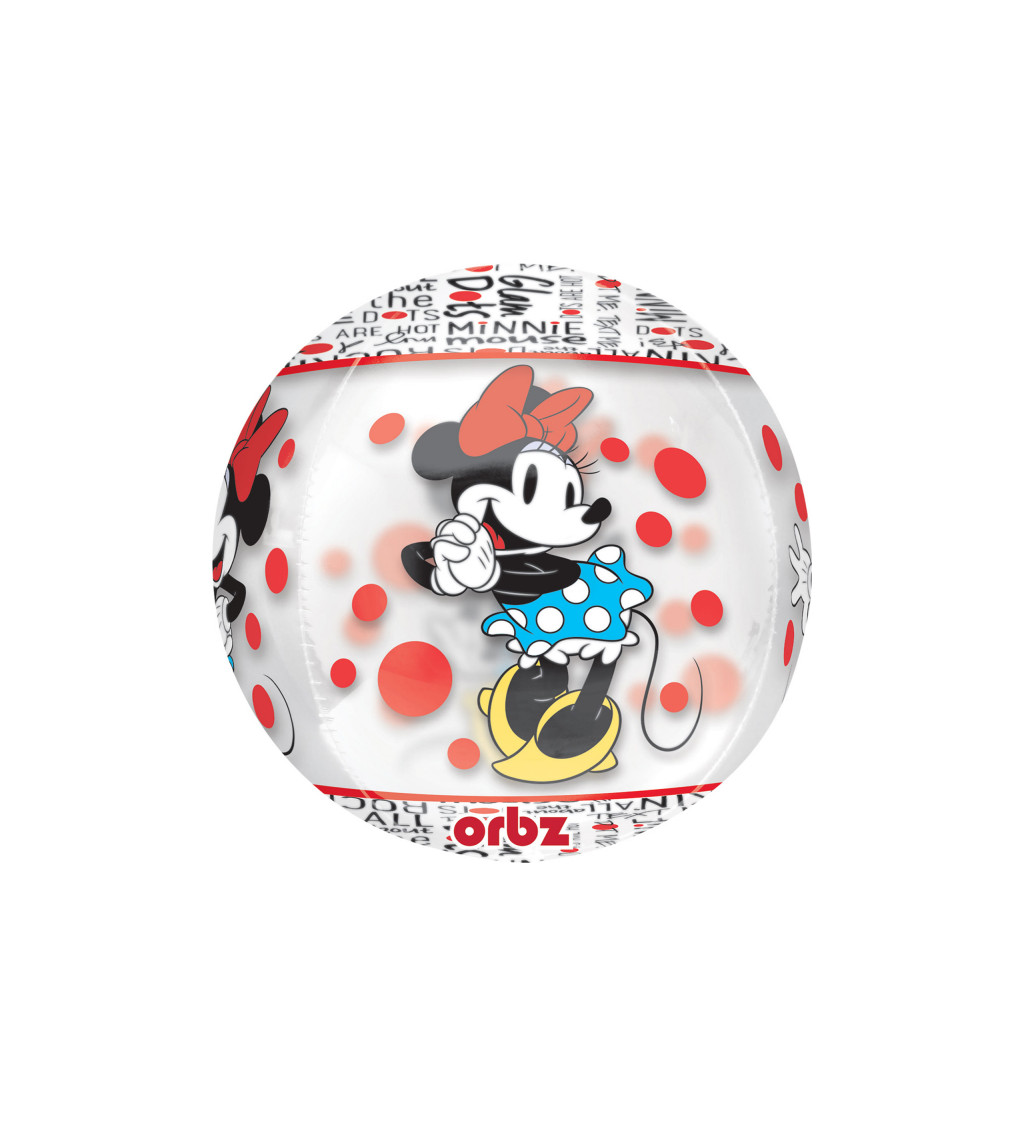 Průhledný balónek Minnie orbz