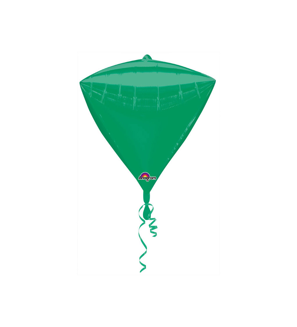 Zelený balónek - fóliový diamant