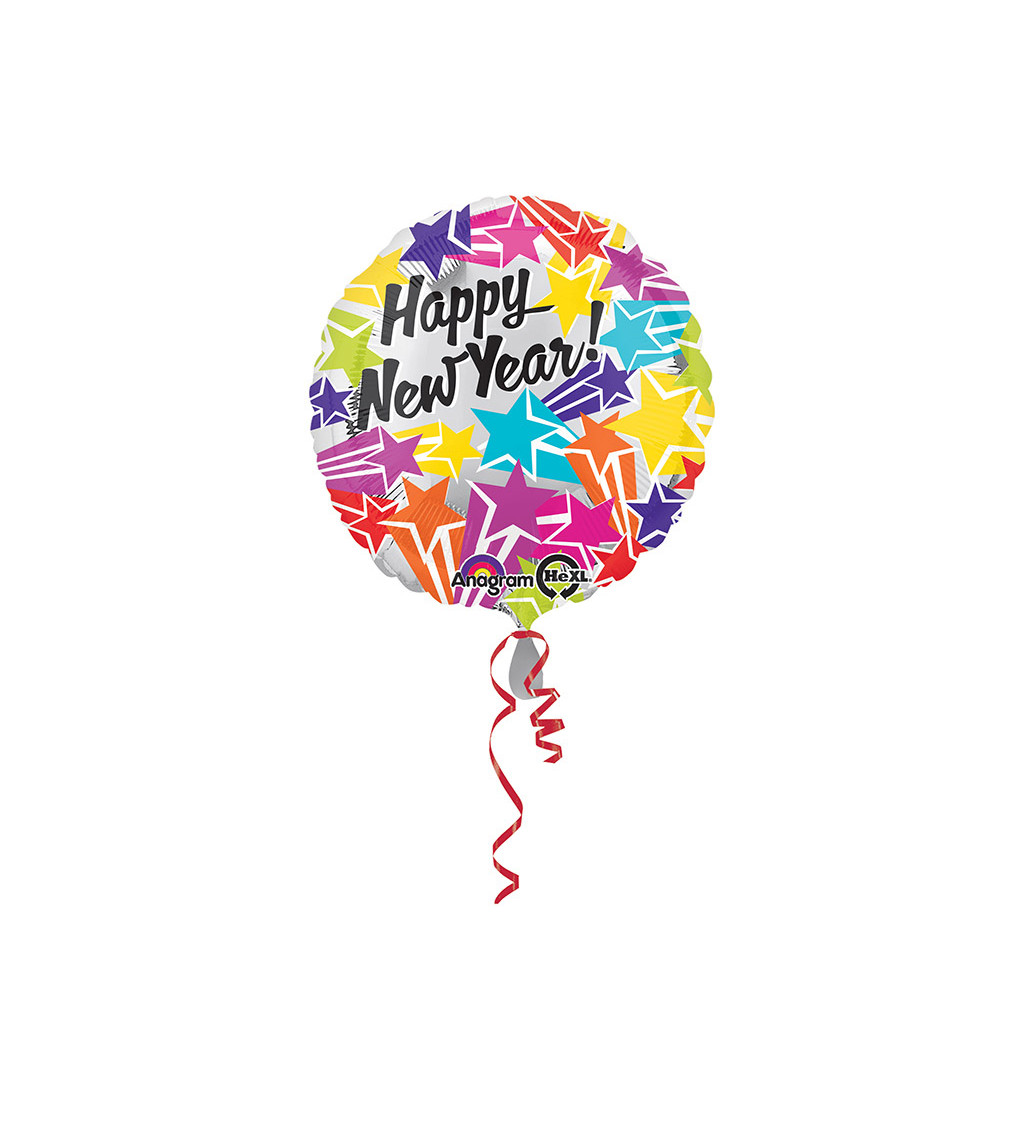 Barevný fóliový balónek - Nový rok