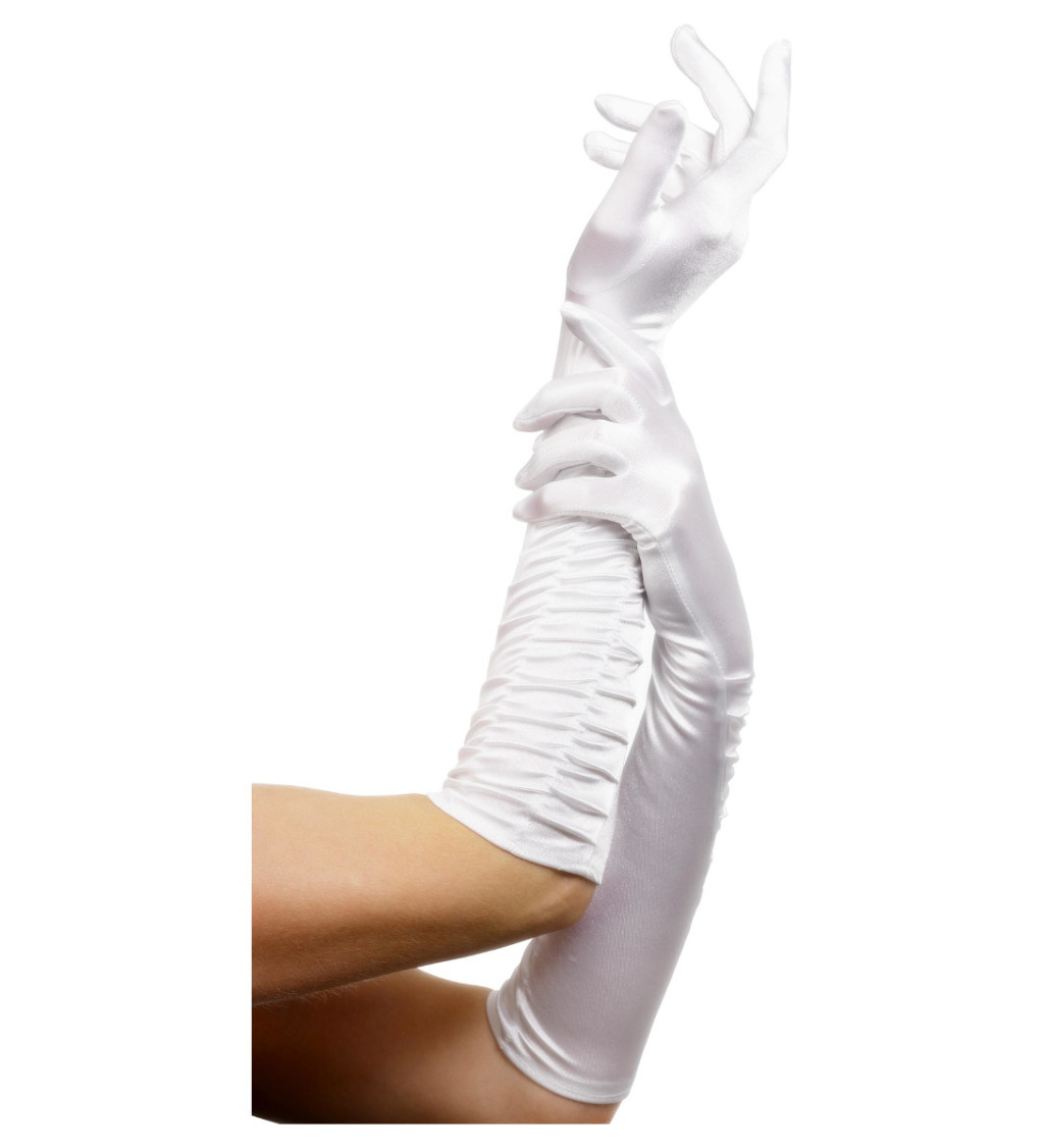 Dlouhé rukavice - bílá barva