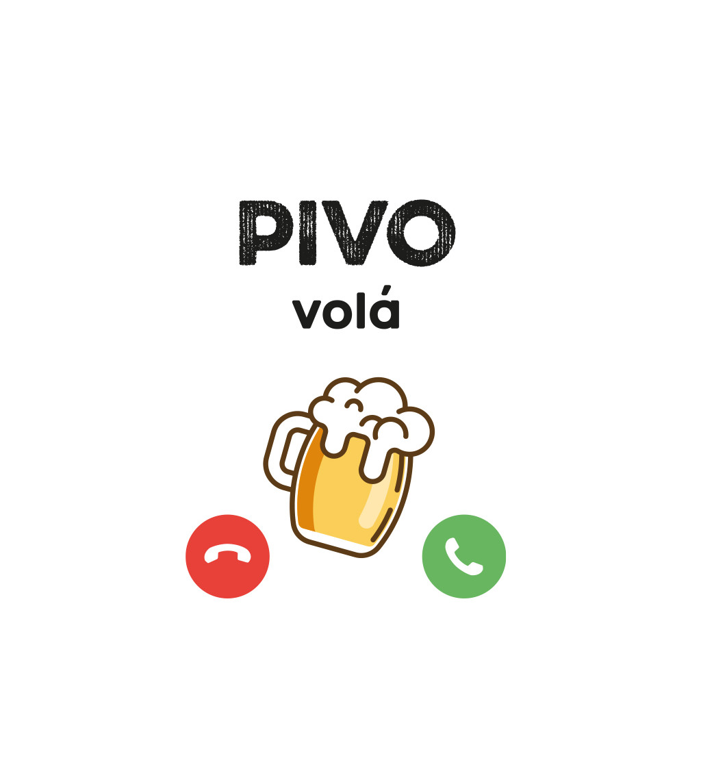 Pánské triko bílé - Pivo volá