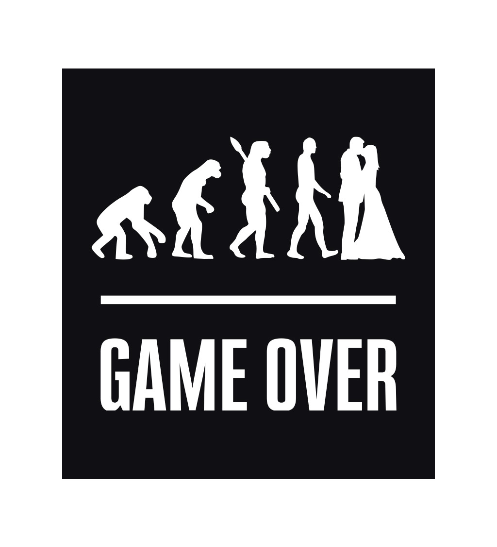 Pánské triko černé - Game over evoluce