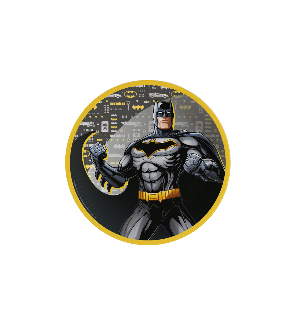 Papírové kulaté talířky Batman
