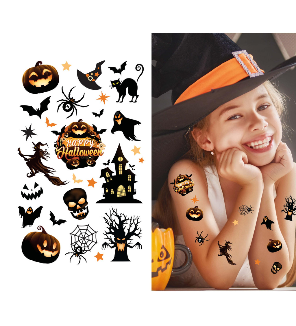Halloween tetování list s lepidlem