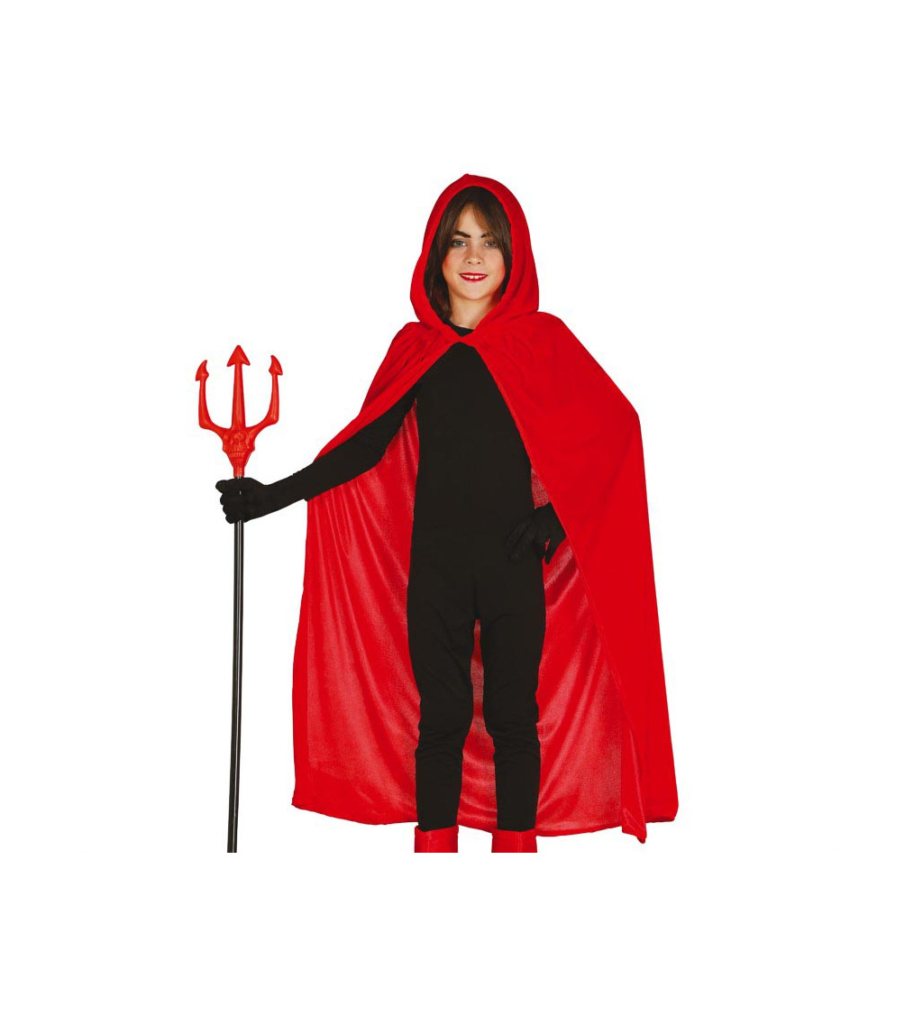 Červený sametový plášť s kapucí