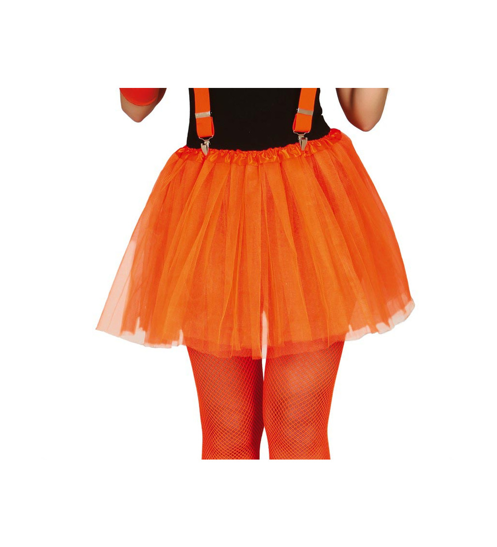 Neonově oranžová tutu sukně 40 cm