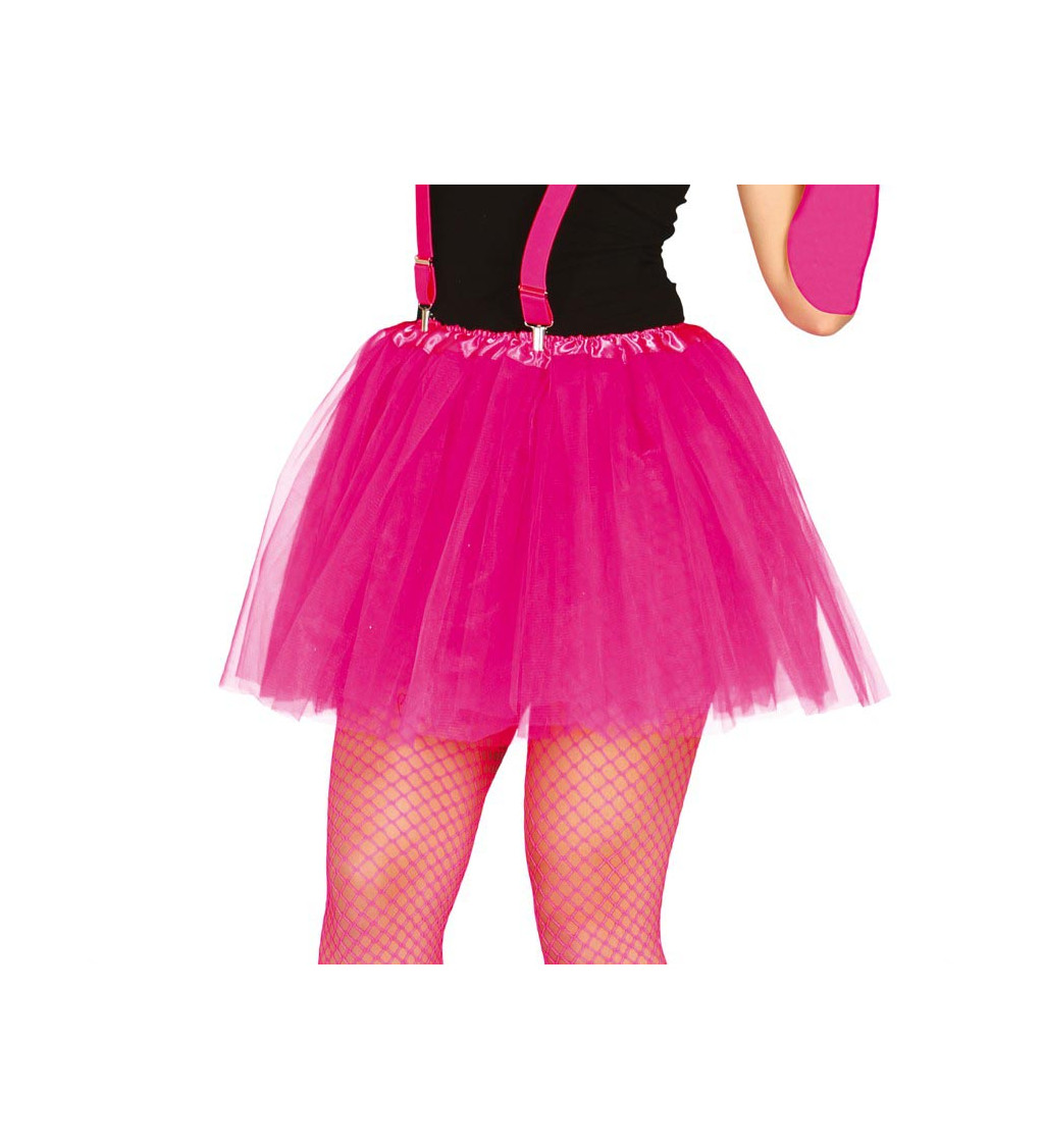 Neonově fuchsiová tutu sukně 40 cm