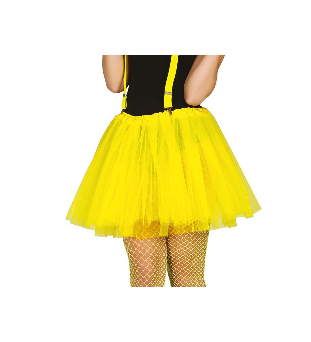 Neonově žlutá tutu sukně 40 cm