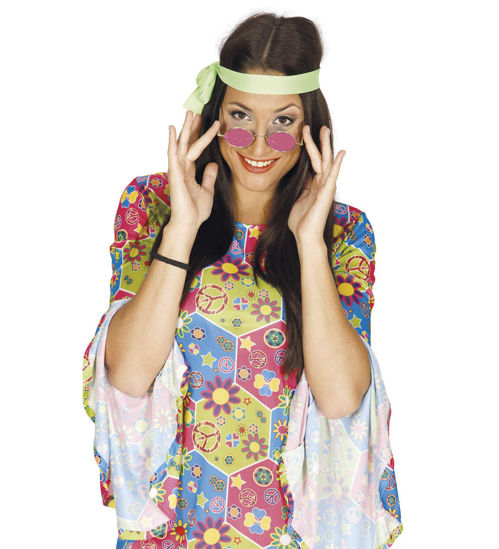 Růžové hippie brýle