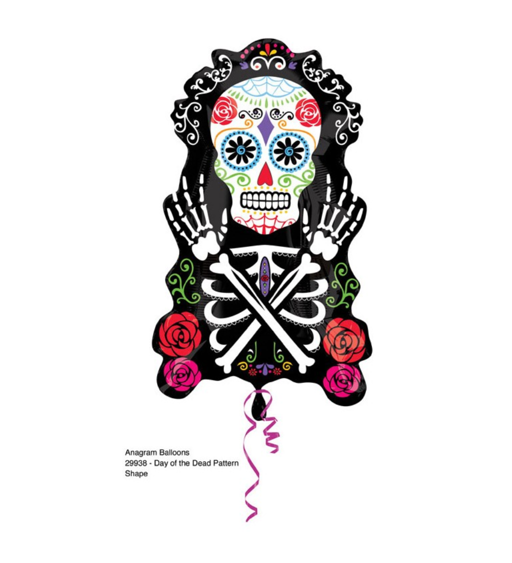 Fóliový balónek s kostrou - Day of the Dead