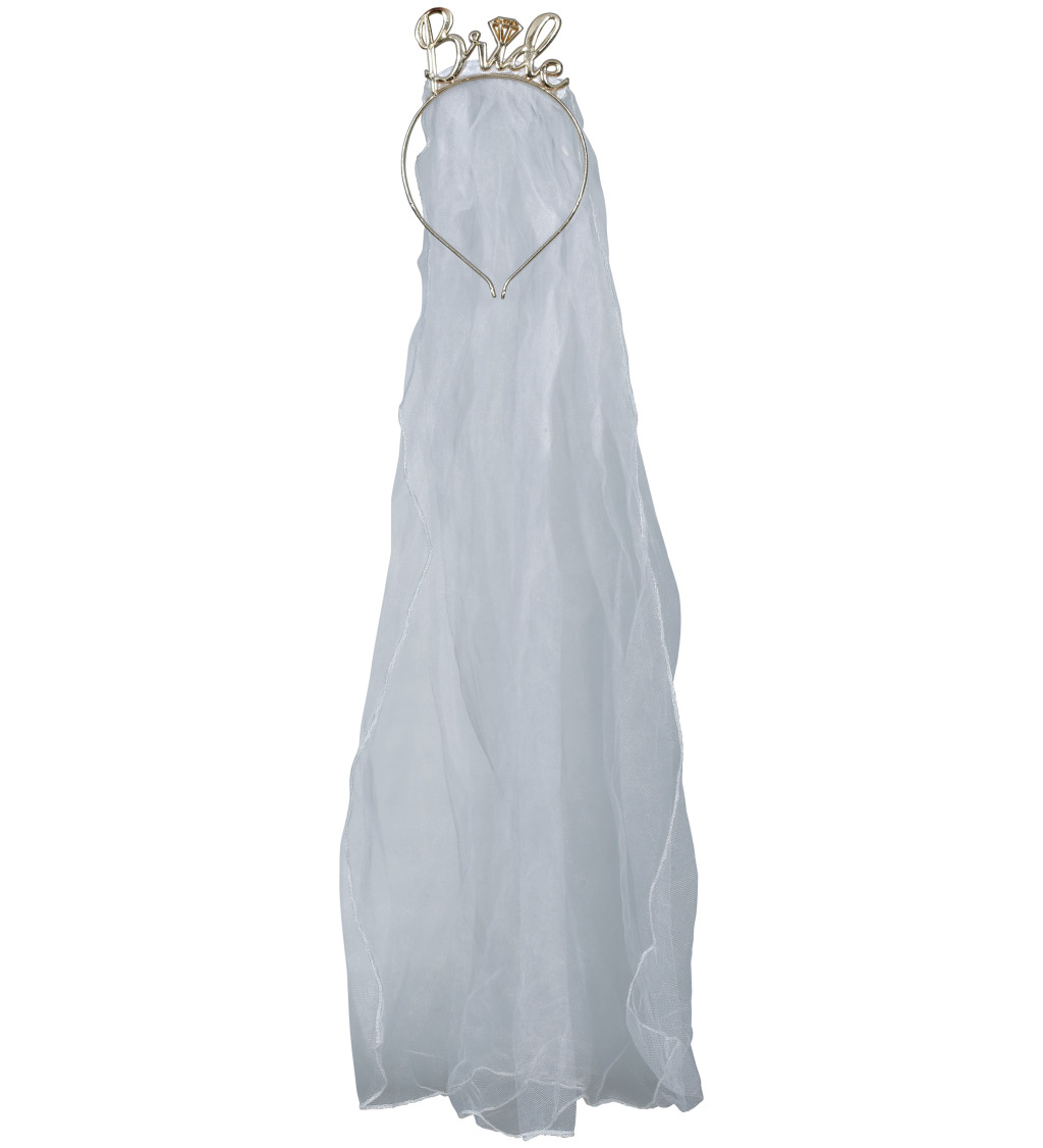 Závoj se zlatou čelenkou Bride